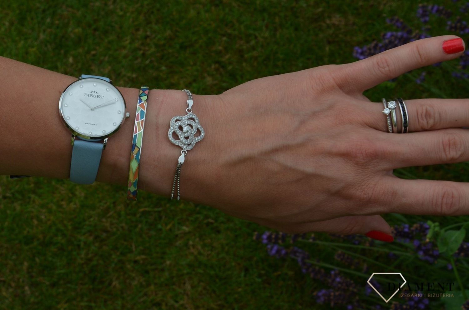 Bransoletka srebrna damska kolorowa   ✓Sztywne bransoletki ✓ Srebrne bransoletki w sklepie zegarki-diament.pl✓ Autoryzowany sklep✓ Kurier Gratis 24h✓ Gwarancja najniższej ceny.jpg